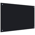 vidaXL Kitchen Backsplash, Black Tempered Glass, Heat-Resistant, Scratch-Resistant, Easy Clean, with Installation Materials, 35.4"x23.6"