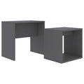 vidaXL Contemporary Nesting Coffee Table Set, Gray Engineered Wood, Multi-use Side Tables, Small Flat Suitable, Easy Assembly an