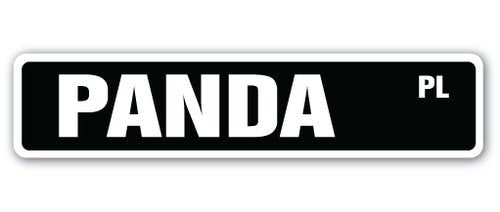 SignJoker] Panda Street Sign Bear Teddy Bare Zoo Animals Gift Wall Plaque Decoration