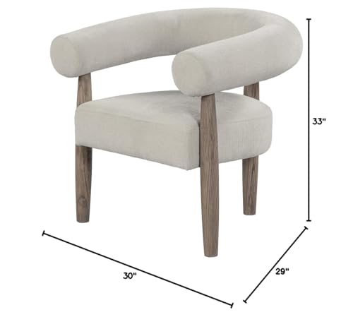 Neos Modern Upholstered Fabric Armchair (Cream)