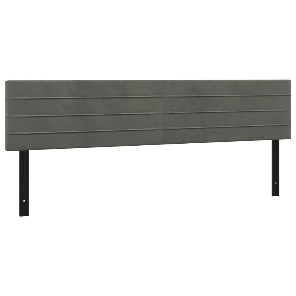 vidaXL LED Headboard, Upholstered Headboard for Bed Home, Bed Headboard with LED Light, Bedroom Furniture, Dark Gray 63"x2"x30.7"/34.6" Velvet