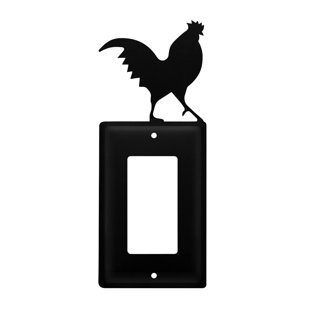 Village Wrought Iron Rooster Single GFCI Cover