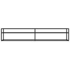 vidaXL Black TV Cabinet with Tempered Glass and Powder-Coated Steel - Sleek, Streamlined Design - Ample Storage Space 86.6"x15.7"x15.9"
