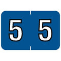 Tabbies Barkley Nbkm Compatible 91600 Series Numeric Labels, Blue '5', 1   H X 1-1/2   W Label Size, Filing Color Code System,