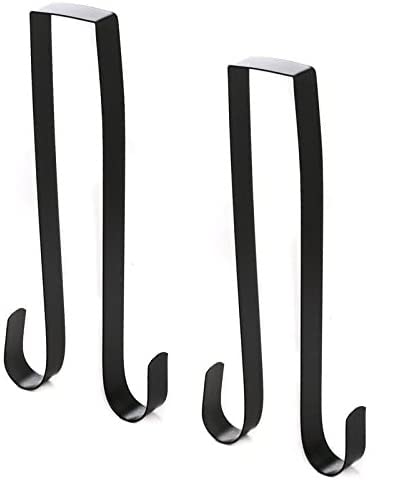 Factory Direct Craft Set of 2 Over The Door Black Metal Double Wreath Hangers - You can Display Two Wreaths with This Hanger