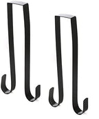 Factory Direct Craft Set of 2 Over The Door Black Metal Double Wreath Hangers - You can Display Two Wreaths with This Hanger