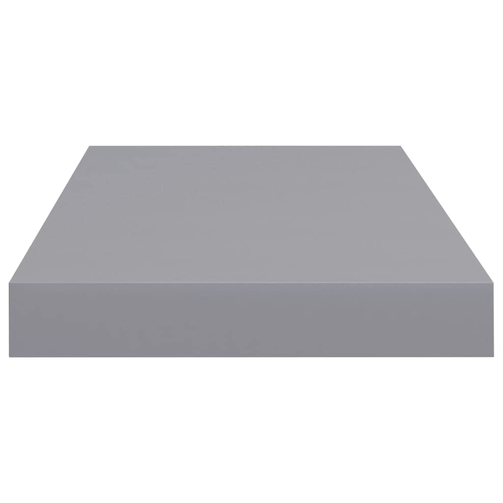 vidaXL Set of 2 Floating Wall Shelves - 19.7"x9.1"x1.5" Gray Modern Design Honeycomb MDF and Metal Frame - Invisible Mounting System - Home Decor Display and Storage Shelves