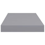 vidaXL Set of 2 Floating Wall Shelves - 19.7"x9.1"x1.5" Gray Modern Design Honeycomb MDF and Metal Frame - Invisible Mounting System - Home Decor Display and Storage Shelves