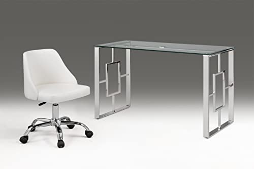Neos Modern Adjustable Height Office Chair (Silver, White)