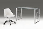 Neos Modern Adjustable Height Office Chair (Silver, White)