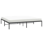 vidaXL Classic Metal Bed Frame 76"x79.9" in Black Steel - Sturdy Industrial Design with Metal Slats, Center Legs and Box Storage Space