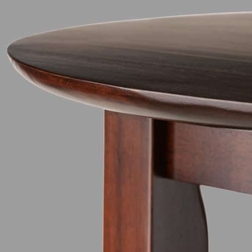 Ergode Round Dining Table - Walnut Wood Finish, Solid Wood Frame, 33.66' Diameter, 38.98' Height - Perfect for Meeting, Dining, and Displaying - Accommodates 4 Chairs - Easy Assembly Required