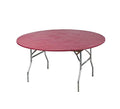 Kwik-Covers 60' Round Fitted Plastic Table Covers, Bundle Of 5 (Maroon)