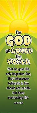 Warner Press 167888 John 3-16 For God So Love The World Bookmark - Pack Of 25