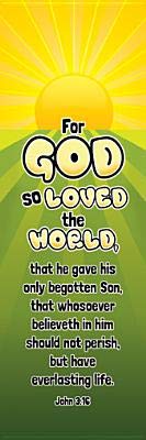 Warner Press 167888 John 3-16 For God So Love The World Bookmark - Pack Of 25