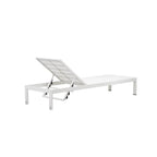 Pangea Home Breeze Modern Aluminum Patio Lounger in White Frame/Polyresin