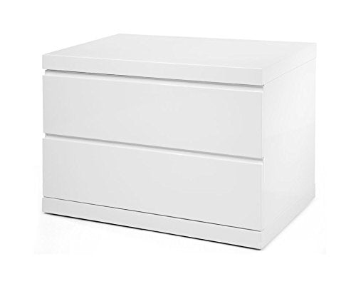 Anna Night Stand Large High Gloss White Self Close Runners.