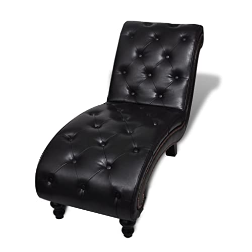 INLIFE Chaise Longue Brown Faux Leather
