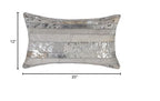 HomeRoots Decor 12' X 20' X 5' Cowhide Microsuede Polyfill Torino Madrid Throw Pillow - Grey and Silver