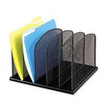Safco Mesh Desk Organizer, Five Sections, Steel, 12 3/8W X 10 7/8D X 15 5/8H, Black (Case Of 2)