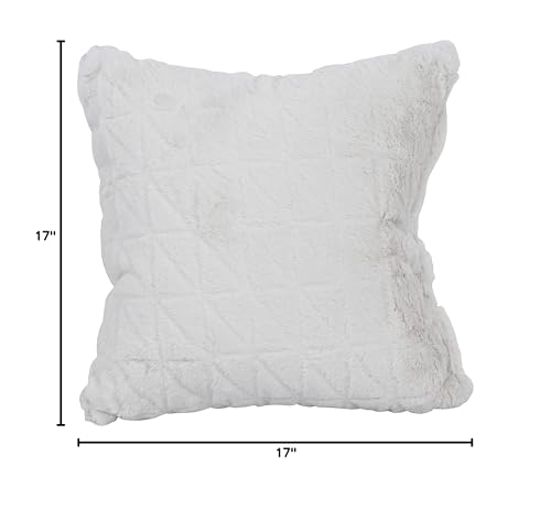 Blazing Needles Square Faux Fur Throw Pillow, 17", Upton Natural