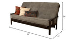 Kodiak Furniture Monterey Queen-Size Espresso Wood Futon-Thunder Gray Mattress