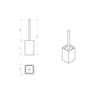 Gedy Rainbow Decorative Square Toilet Brush Holder, Orange