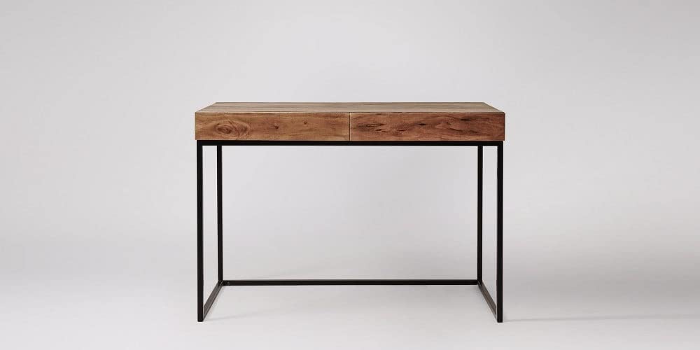 Aprodz Acacia Wood Yukon Study Desk Table For Home And Office | Brown Finish
