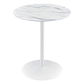 Lilola Home Circa End Table with White Marble Textured Glass Top