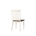 Steve Silver Farmhouse Style Dining Scooped Wood Seat White Finish, Set of 2 Side Chair, 20" L x 23.5" W x 40" H, Two-Tone Ivory and Charcoal