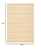 Safavieh Courtyard Collection Area Rug - 5'3'' X 7'7'', Gold & Beige, Nautical Coastal Stripe Design, Non-Shedding & Easy Care,