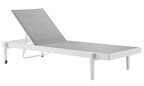 Modway Charleston Set, Two Chaise Lounge Chairs, White Gray