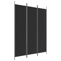 vidaXL 3-Panel Room Divider in Black - Elegant, Breathable, Durable Fabric - Foldable for Easy Storage - Ideal for Privacy, Part