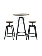 Commercial Seating Products Swivel Wood Top Table Chairs, Black