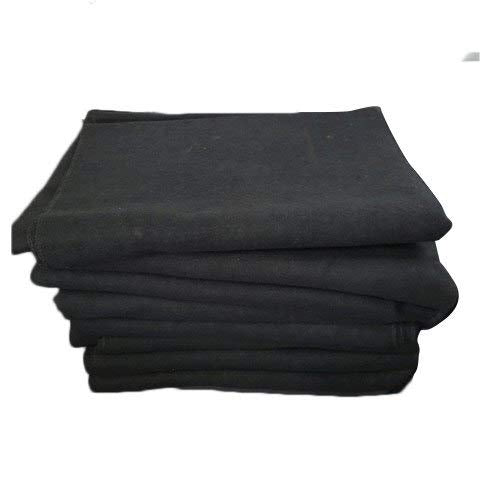 PPS Textiles Plain Wool Acrylic Blankets, FullLength, SolidDesign (Black, 210 cm x 150 cm)| TC  200
