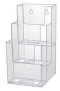Sourceone.Org 4-Inch Wide 3 Tier Premium Trifold Acrylic Brochure Holder, Clear