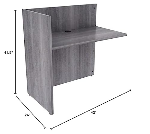 Lorell LLR18308 42 in. Laminate Contemporary Reception Desk Weathered Charcoal