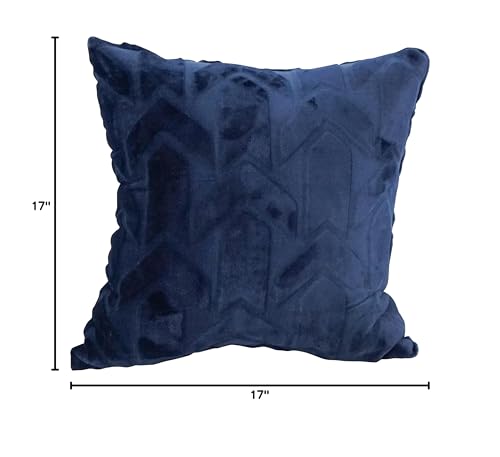 Blazing Needles Square Faux Fur Throw Pillow, 17", Agora Atlantis