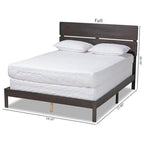 Baxton Studio Anthony Modern and Contemporary Dark Grey Oak Finished Wood Queen Size Panel Bed
