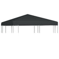 vidaXL Durable Gazebo Top Cover 9.8x9.8 - Gray, Water Resistant Polyester Fabric with PVC Coating, Sun & Light Rain Protection