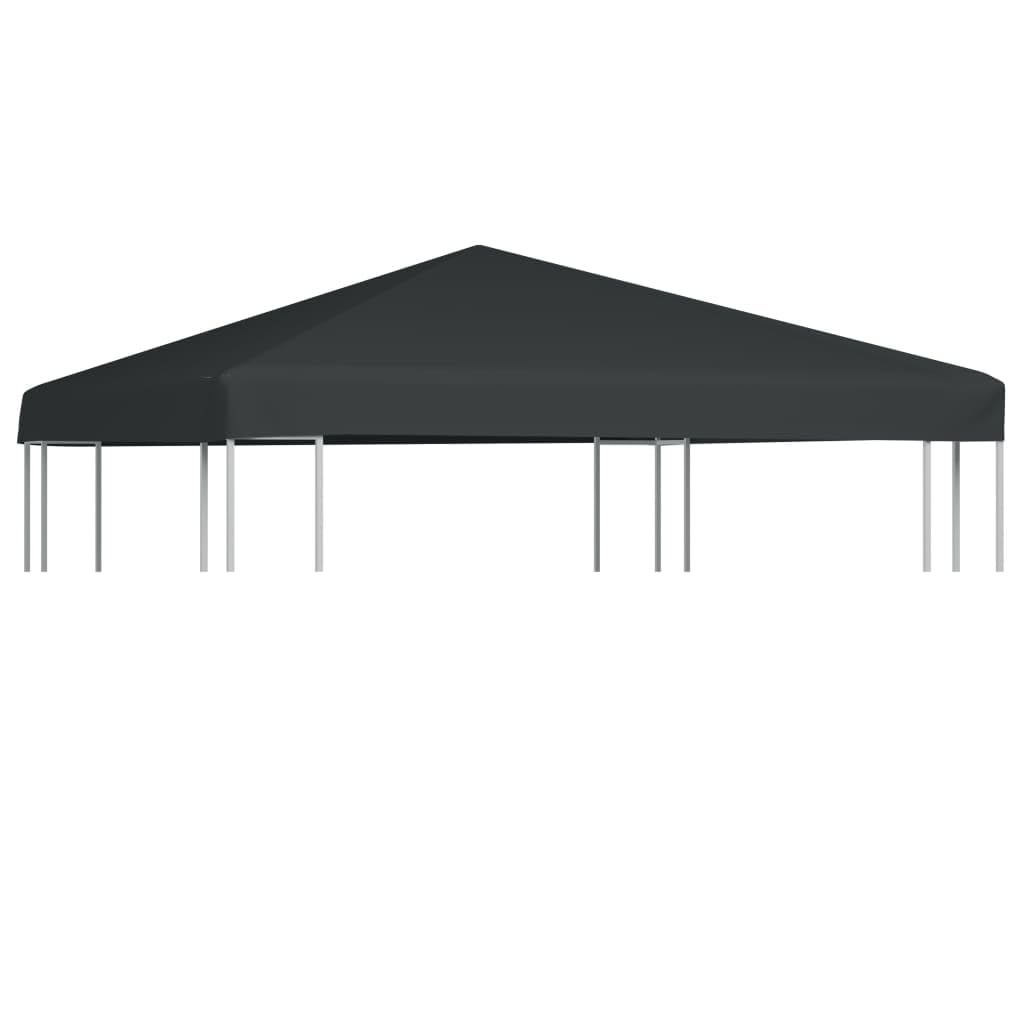 vidaXL Durable Gazebo Top Cover 9.8x9.8 - Gray, Water Resistant Polyester Fabric with PVC Coating, Sun & Light Rain Protection