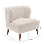 Comfort Pointe Vesper Milky White Textured Polyester Boucle Fabric Accent Chair