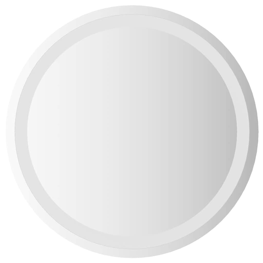 vidaXL LED Bathroom Mirror with Lights - Round Wall-Mounted Glass Decorative Mirror with Convenient USB Interface and IP65 Water