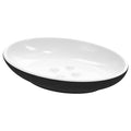 EKOLN Soap Dish, Stoneware, 13x9 cm, for Bathroom, Jewellery and Small Items (Dark Grey)