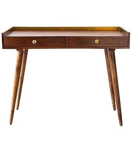 Indigo Interiors Study Table Home Office 2 Drawer Laptop Computer Living Room Wood Table, Writing Desk For Home And Office Made
