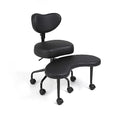 Pipersong Meditation Cross Legged Chair Pro, Adhd Chair With Height Adjustable Backrest, Criss Cross Desk Use With Footrest And Wheels For Home Office, Flexible Design For Fidgety Sitters, Black
