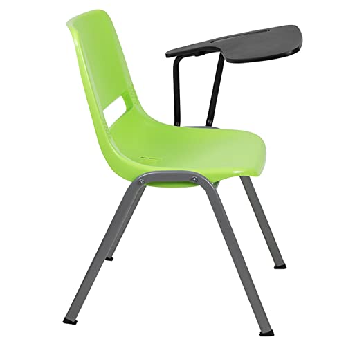 Flash Furniture Green Ergonomic Shell Chair With Left Handed Flip-Up Tablet Arm