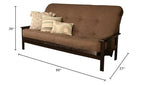 Kodiak Furniture Monterey Queen-Size Espresso Wood Futon-Linen Cocoa Mattress