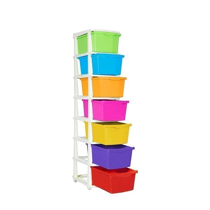 7 Layer Plastic Storage Organizer Cabinet, Multipurpose Drawer Unit For Home, Bedroom, Kitchen, Living Room, Office & Kids Room,