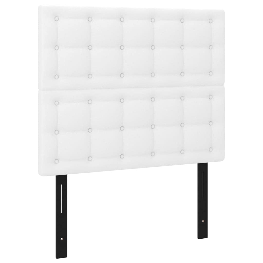 Vidaxl Headboards 2 Pcs, Adjustable, Durable Faux Leather Design, Easy To Clean, Complete Bed Frame Look, Excellent Back Support, White, 39.4"X2"X30.7"/34.6"